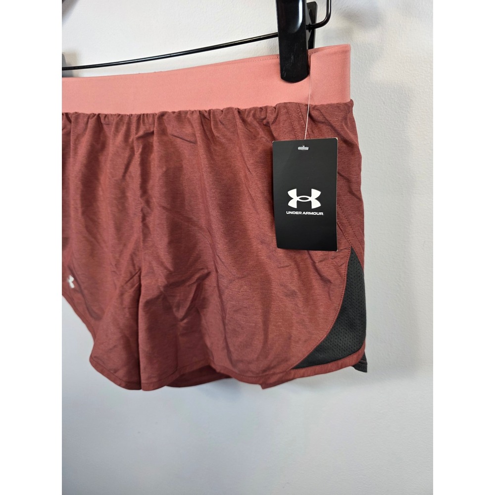 NEW Under Armour HeatGear Fly By 2.0 Running Shorts Womens Medium Mauve Pink/B54 - Picture 2 of 8
